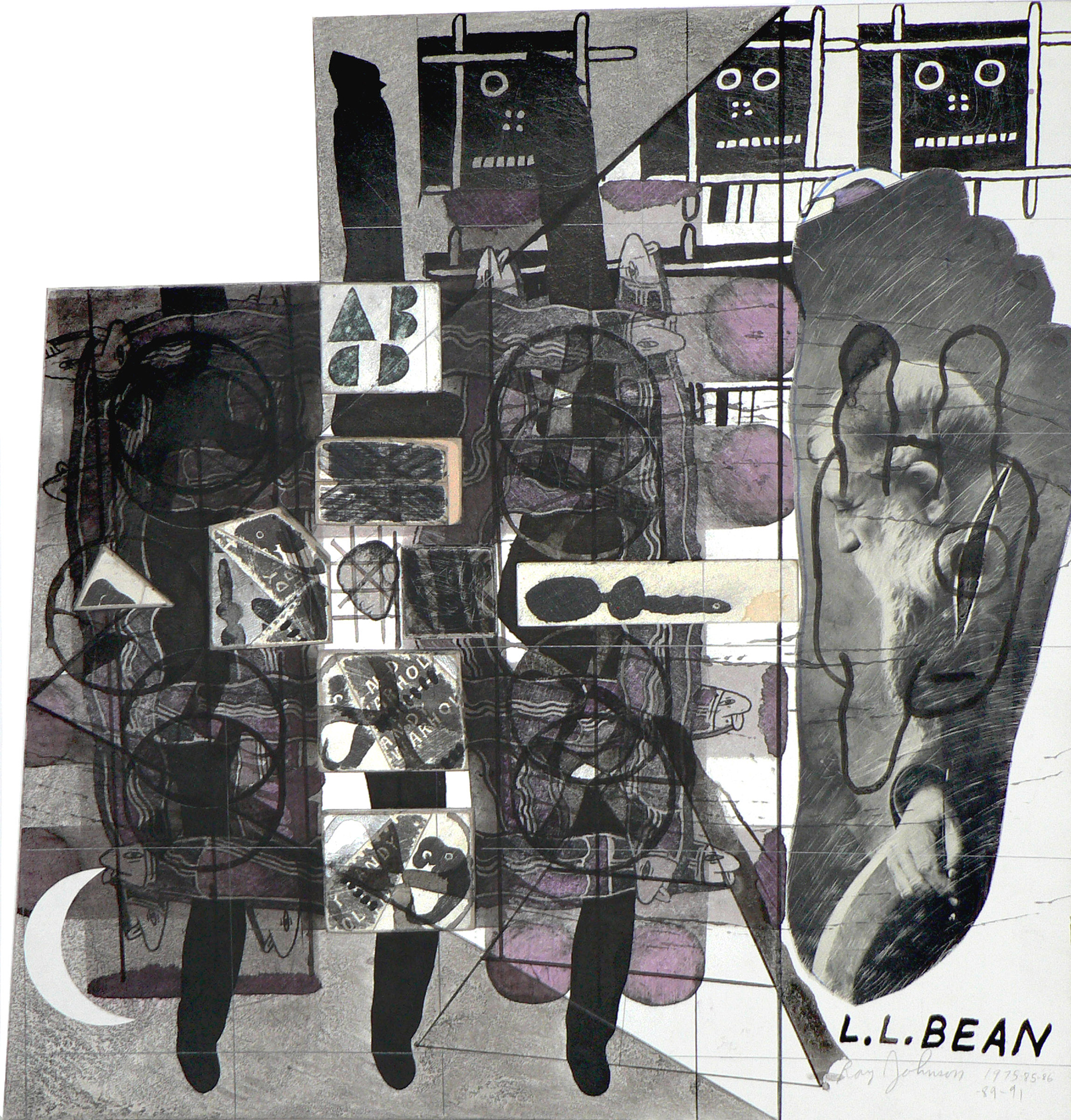 Ray Johnson Untitled (L.L. Bean) (Detail), 1975-1991 Collage on illustration board © Ray Johnson Estate, Courtesy Richard L. Feigen & Co.Ray Johnson