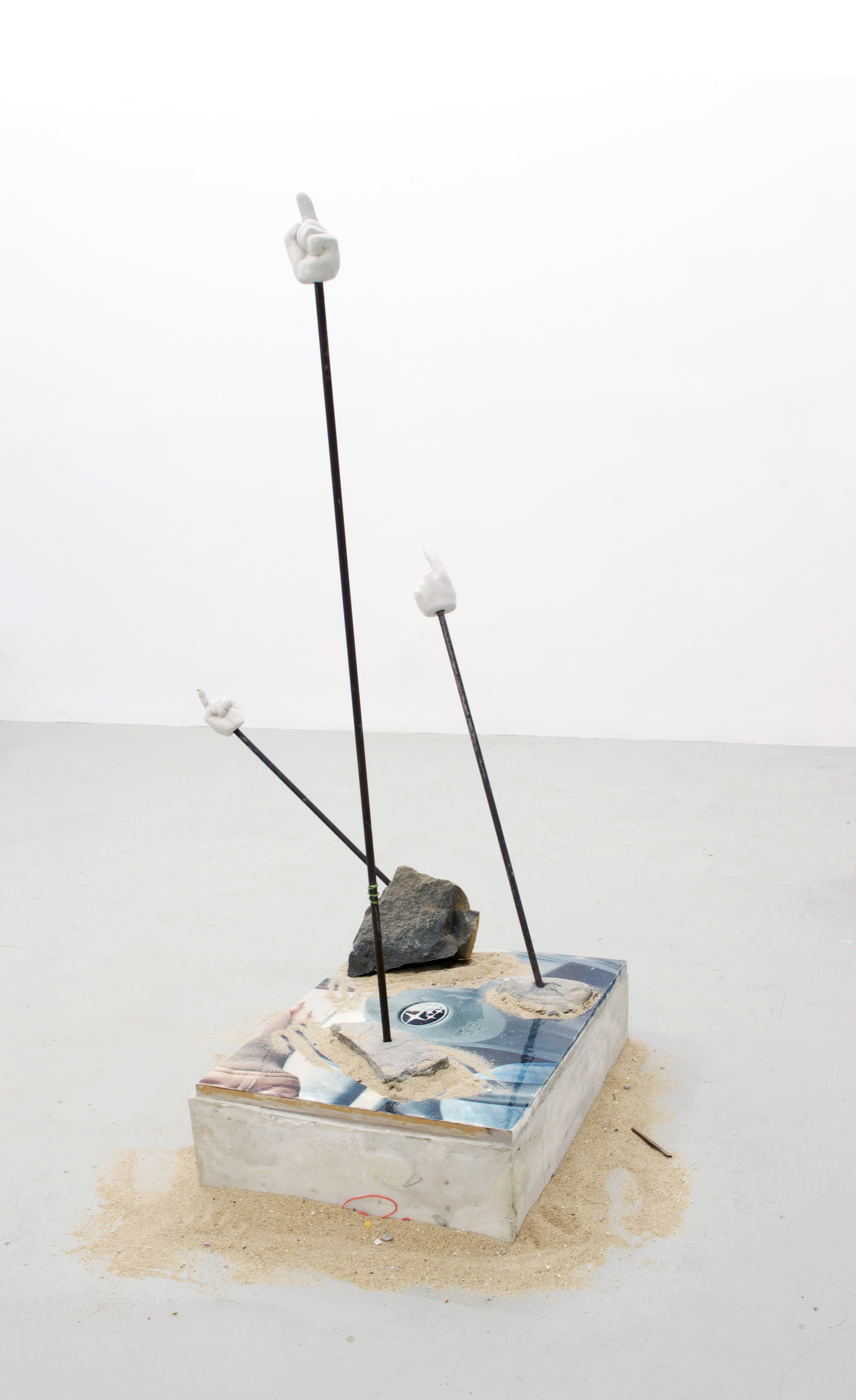Libby Rothfeld Car #3, 2015 cement, ceramic, sand, resin, steel, MDF