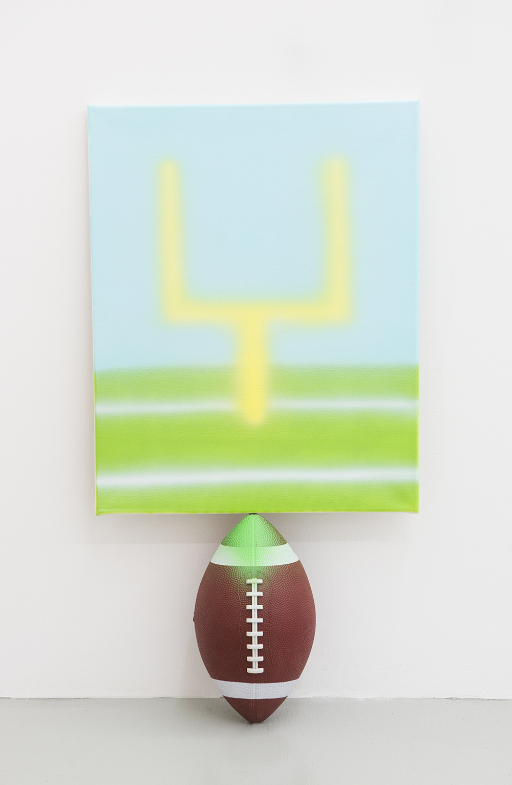 Jonny Paul Gillette goal on football ball, 2015 Acrylic polymer on canvas, football ball