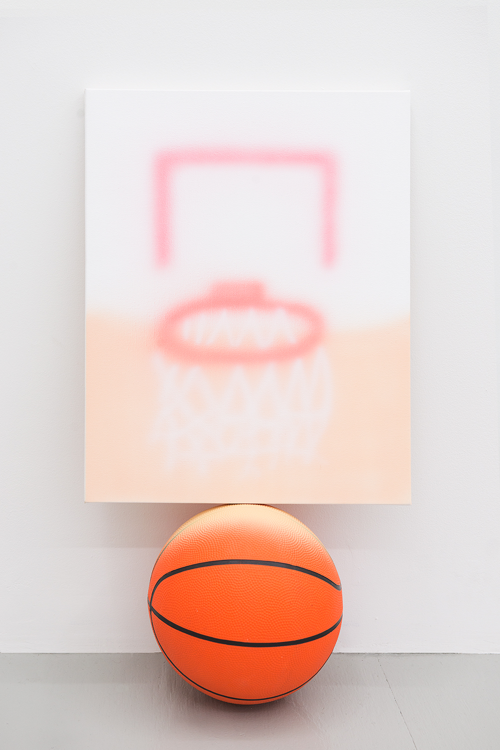 Jonny Paul Gillette goal on basketball ball, 2015 Acrylic polymer on canvas, basketball ball  2015