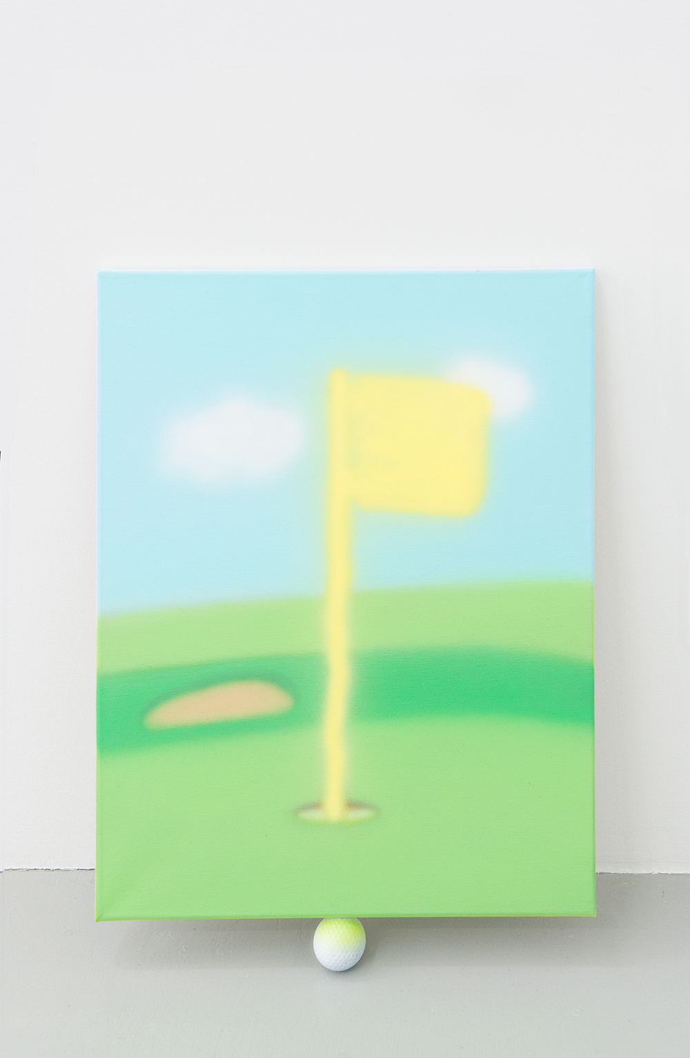 Jonny Paul Gillette goal on golf ball, 2015 Acrylic polymer on canvas, golf ball  2015