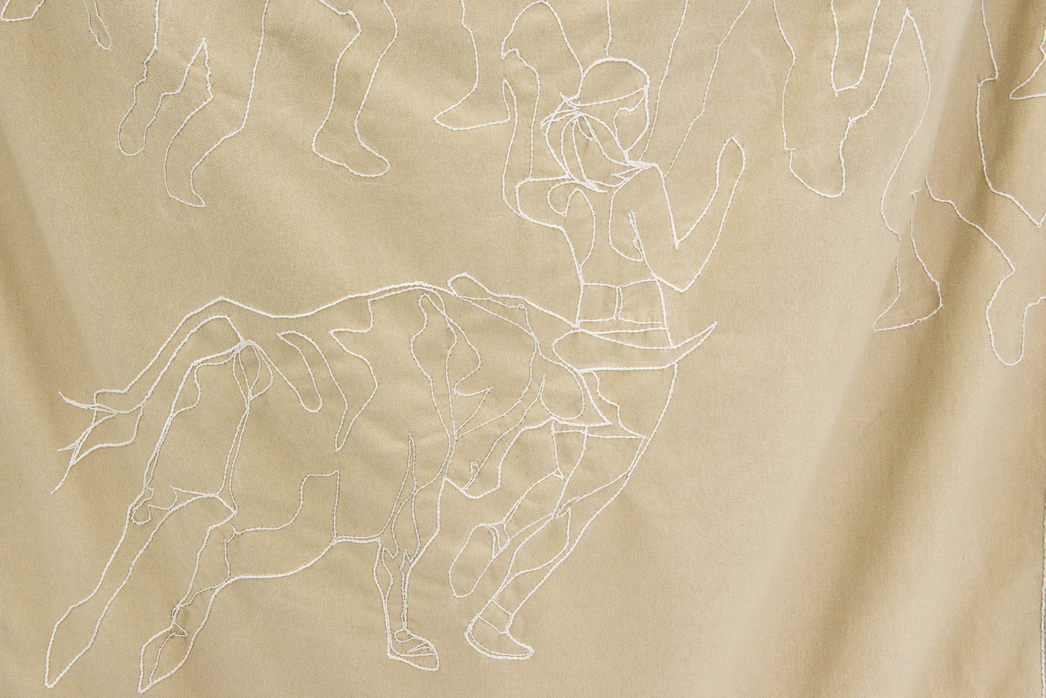 Rebecca Peel To know the speed of danger? (Detail), 2015 Polyester, cotton, wood, brass, ultra-high molecular weight polymer