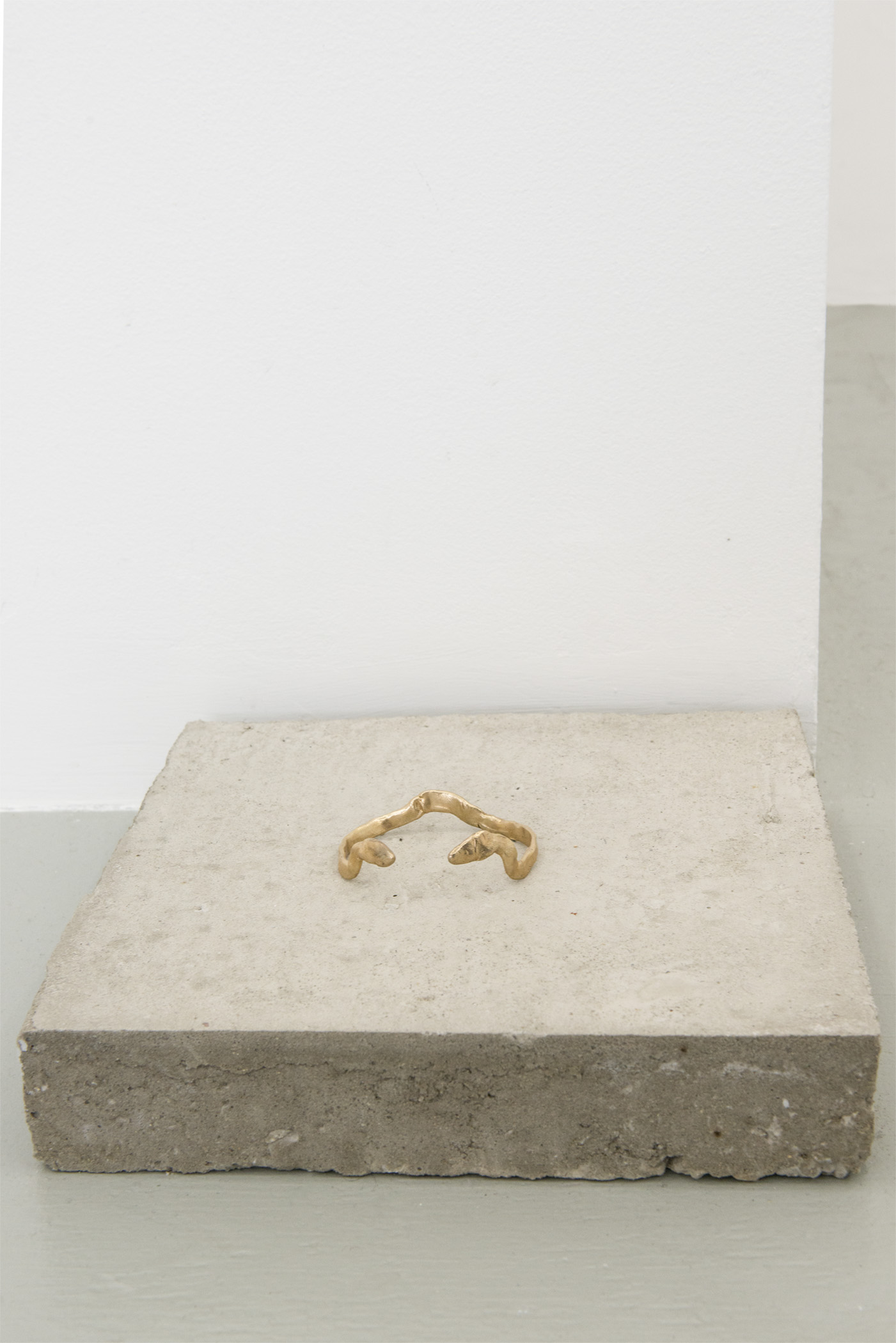 Aidan Koch VII, Queen of Egypt, 2015 Cast bronze bracelet on cement block