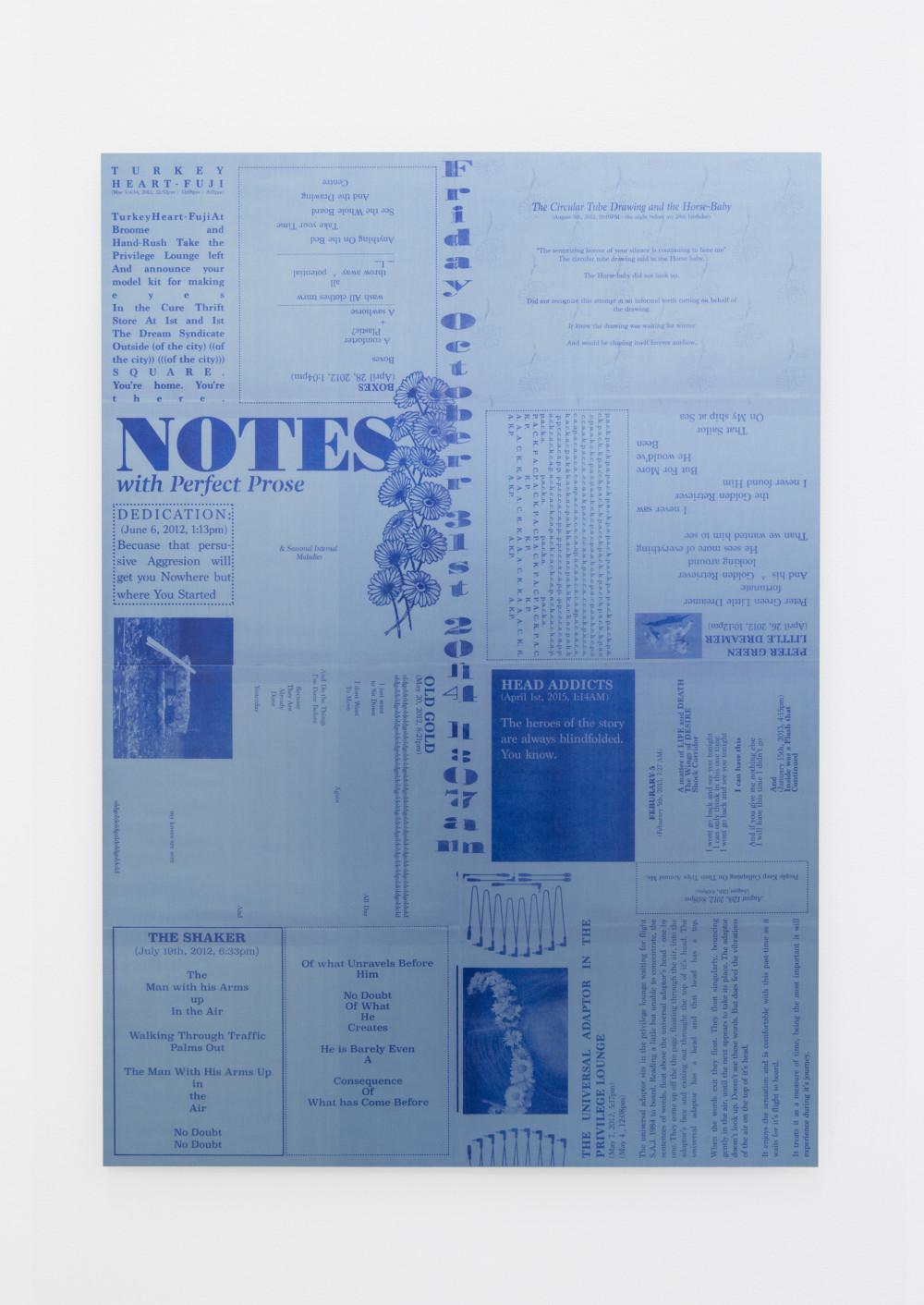 Sylvia Jeffriess Notes with Perfect Prose (Blue), 2015 Polyester and acrylic urethane on aluminum panel 