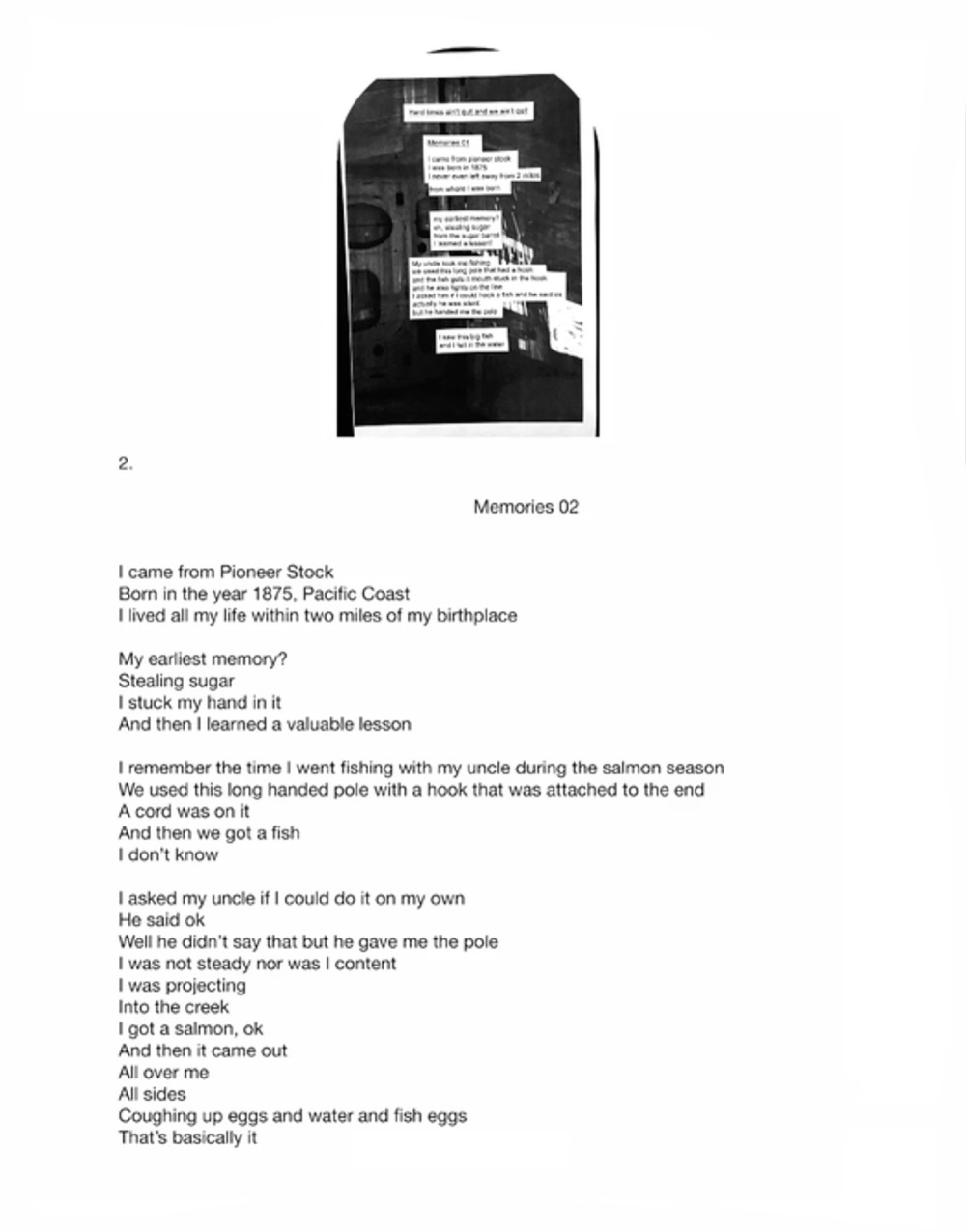 Megan Plunkett Memories 01 - 02 (Still), 2015 Video 7m52s looped, projector, extension cord, plywood