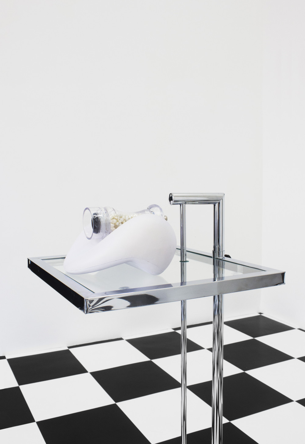 Debora Delmar Corp. Centrepiece, 2014-15 Neck pillows, pepper grinder, real and fake pearls