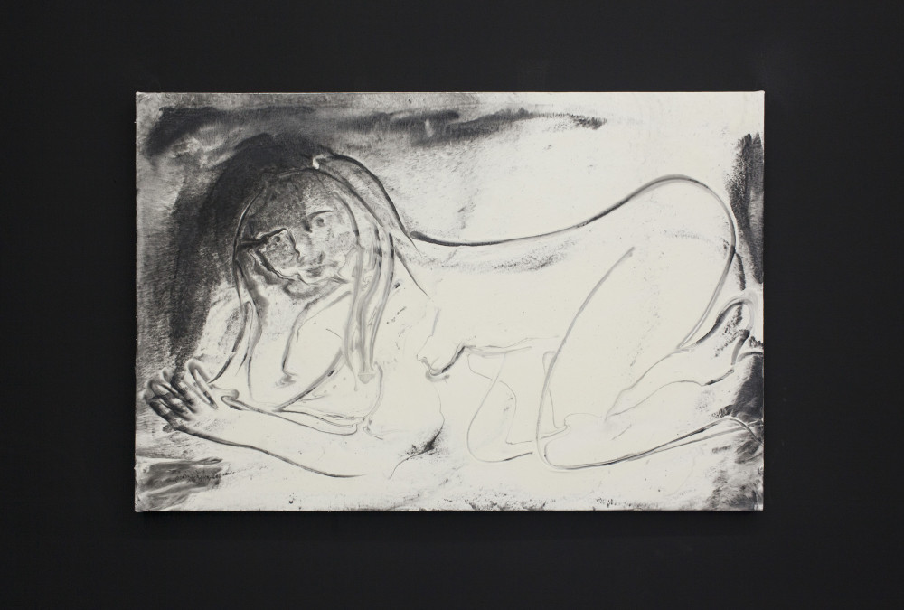 Alison Veit Miriam, 2015 Ink and hydrocal on canvas