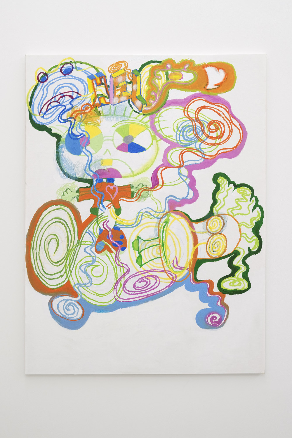 Rafael Delacruz Stomach Ache / Food Poisoning, 2016 Acrylic and oil pastel on canvas 