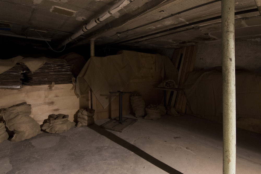 Betty Roytburd & Filip Olszewski Piwnica, 2016 Potatoes, burlap, dirt, wood, miscellaneous found items